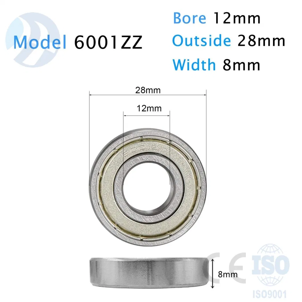 6001 Ball Bearing Rolling Smoothly High Reliability Deep Groove Ball Bearing 6002 6003 6004 6005 6006 6007 6008 6009